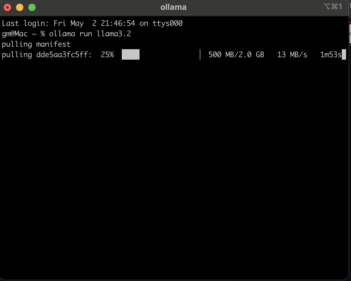 Downloading a model from Ollama